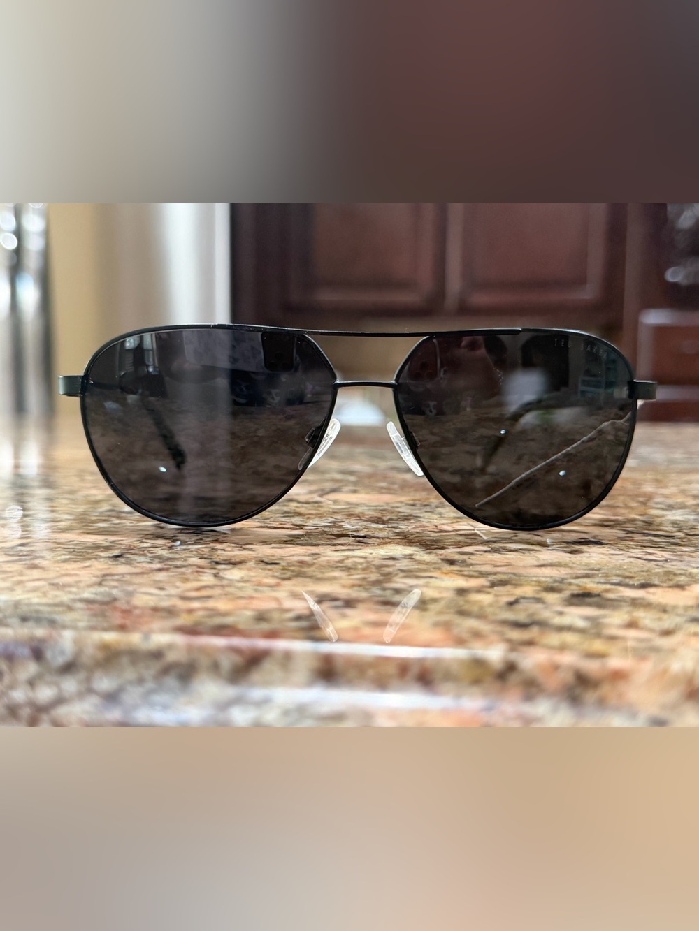 Ted Baker Black Aviator Sunglasses for Men - Classic Polarized Shades TMS143 NWT